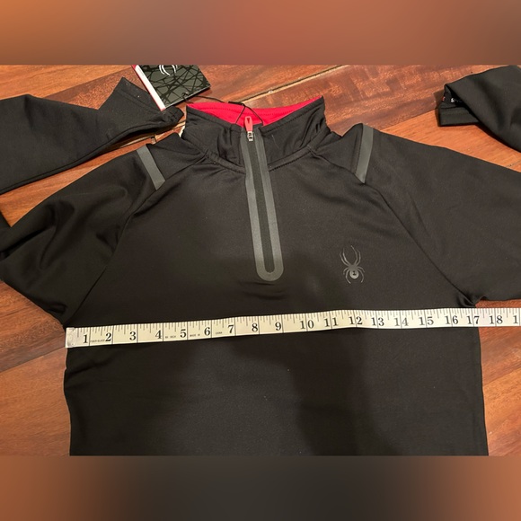 Spyder 1/4 zip men’s black long sleeve top - size small - Picture 11 of 11